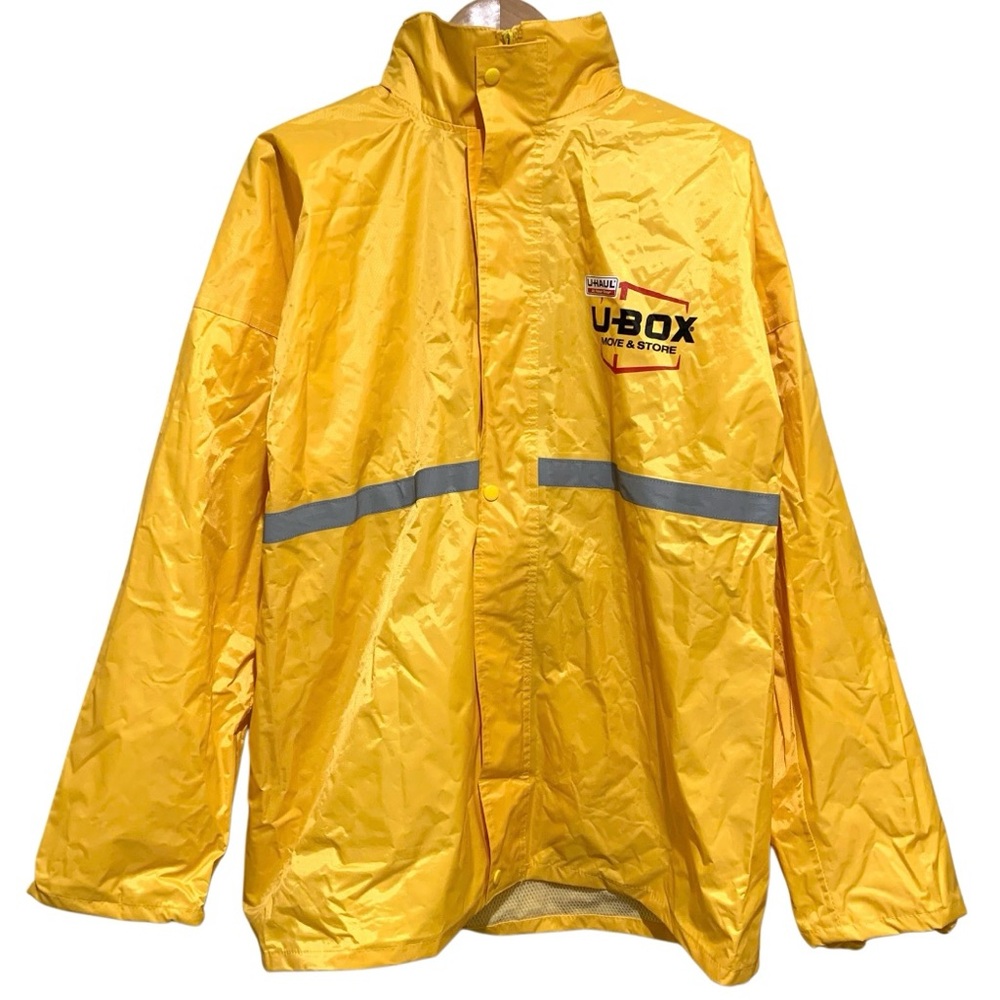 U-Haul Move & Store Yellow Hoodie Zip Up Rain Jacket Coat Size 4XL
